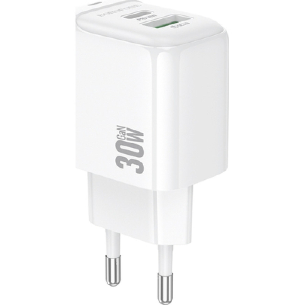 Зарядний пристрій BOROFONE BAS45A 1xUSB-C PD30W + 1xUSB QC3.0 white (6941991113871)