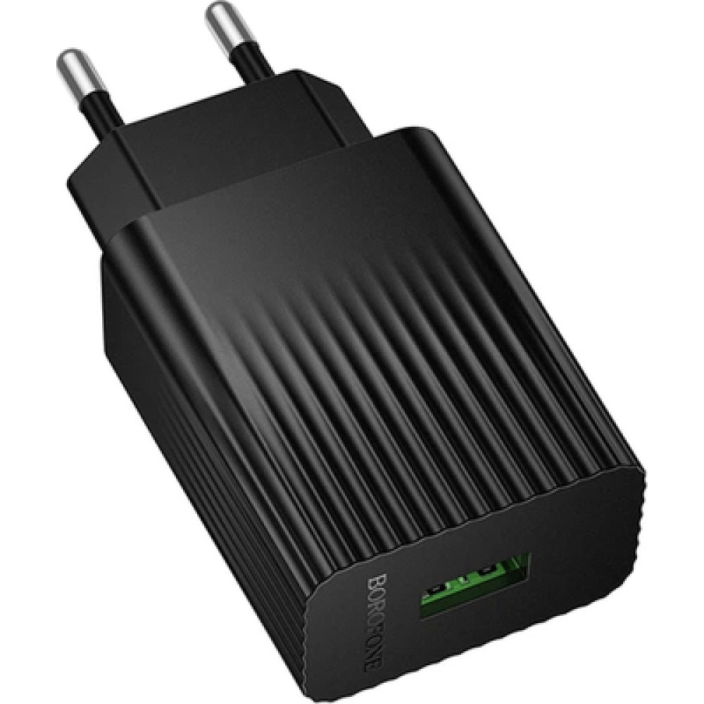 Зарядний пристрій BOROFONE BAS72A USB QC3.0 18W black (6941991122637)