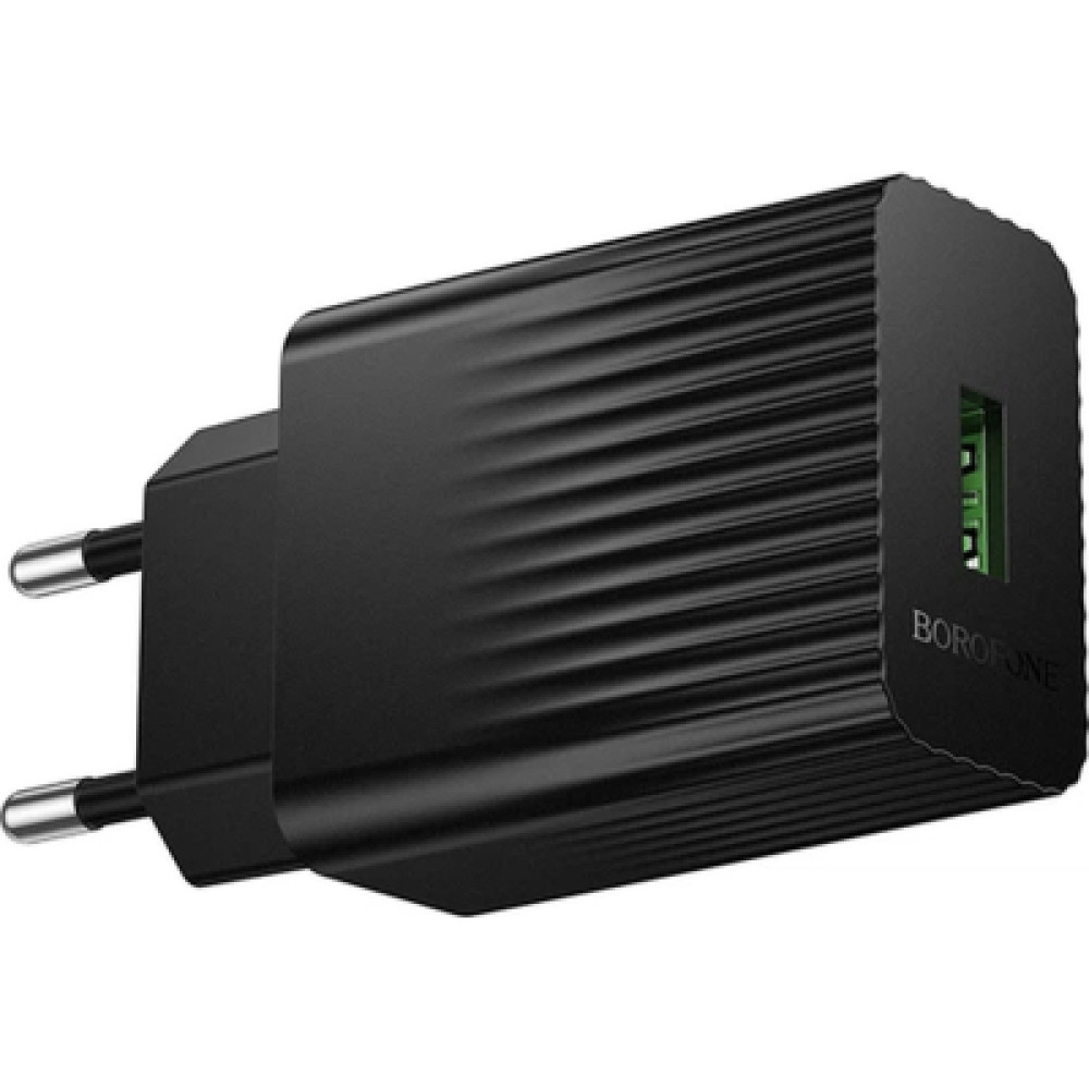 Зарядний пристрій BOROFONE BAS72A USB QC3.0 18W black (6941991122637)