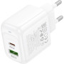 Зарядний пристрій HOCO CS55A 1xUSB-C PD30W + 1xUSB QC3.0 white (6942007631549)