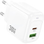 Зарядний пристрій HOCO CS55A 1xUSB-C PD30W + 1xUSB QC3.0 white (6942007631549)