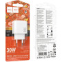 Зарядний пристрій HOCO CS55A 1xUSB-C PD30W + 1xUSB QC3.0 white (6942007631549)