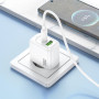 Зарядний пристрій HOCO CS55A 1xUSB-C PD30W + 1xUSB QC3.0 white (6942007631549)