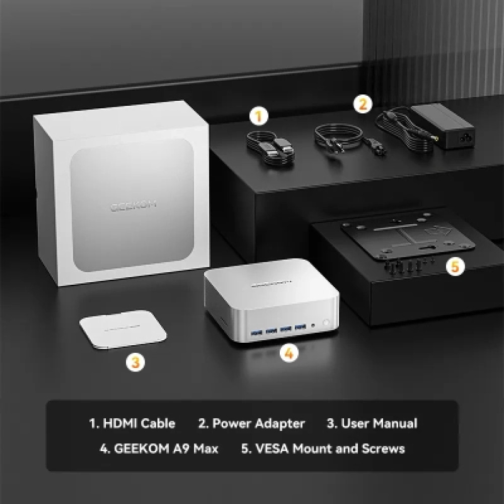 Комп'ютер GEEKOM A9 MAX / Ryzen AI 9 HX 470, 32, 1TB, Radeon 890M, WIN11 P (GMA9MAXRAI9HX470-321T-EU)