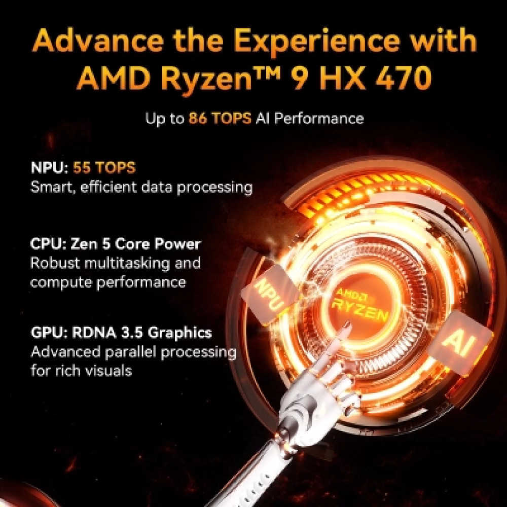 Комп'ютер GEEKOM A9 MAX / Ryzen AI 9 HX 470, 32, 1TB, Radeon 890M, WIN11 P (GMA9MAXRAI9HX470-321T-EU)