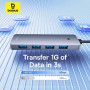 Концентратор Baseus USB 3.0 to 4xUSB 3.0 + USB-C gray (B0005280B811-01)