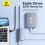 Концентратор Baseus USB 3.0 to 4xUSB 3.0 + USB-C gray (B0005280B811-01)