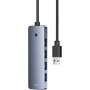 Концентратор Baseus USB 3.0 to 4xUSB 3.0 + USB-C gray (B0005280B811-01)