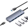 Концентратор Baseus USB 3.0 to 4xUSB 3.0 + USB-C gray (B0005280B811-01)