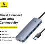 Концентратор Baseus USB 3.0 to 4xUSB 3.0 + USB-C gray (B0005280B811-01)