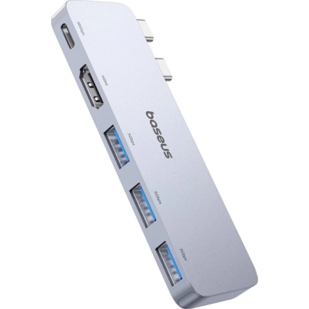 Концентратор Baseus USB-C 5-in-1 3xUSB 3.0 + 1xUSB-C 40Gbps + 1xHDMI 4K30Hz gray (B00052801811-04)