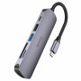 Концентратор HOCO USB-C 6-in-1 1xUSB 3.0 + 1xUSB 2.0 + SD/TF + 1xHDMI 4K30Hz + 1xUSB-C PD 60W gray (6931474769336)