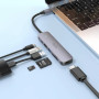 Концентратор HOCO USB-C 6-in-1 1xUSB 3.0 + 1xUSB 2.0 + SD/TF + 1xHDMI 4K30Hz + 1xUSB-C PD 60W gray (6931474769336)