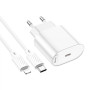 Зарядний пристрій HOCO C109A USB-C PD20W + cable USB-C to Lightning white (6942007656665)
