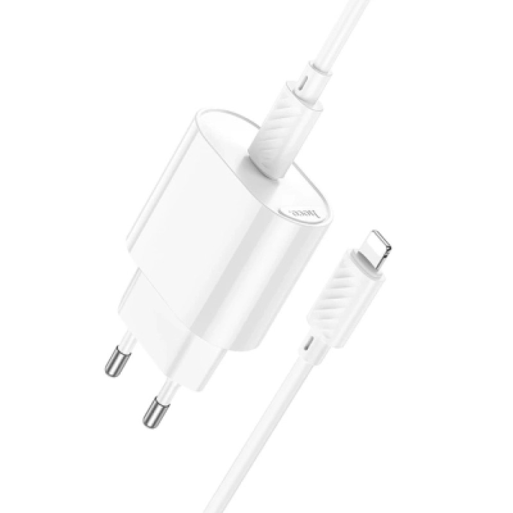 Зарядний пристрій HOCO C109A USB-C PD20W + cable USB-C to Lightning white (6942007656665)
