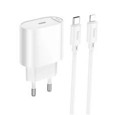 Зарядний пристрій HOCO C109A USB-C PD20W + cable USB-C to Lightning white (6942007656665)