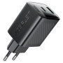 Зарядний пристрій Acefast A106 1xUSB-C PD45W + 1xUSB QC3.0 GaN black (6974316284031)