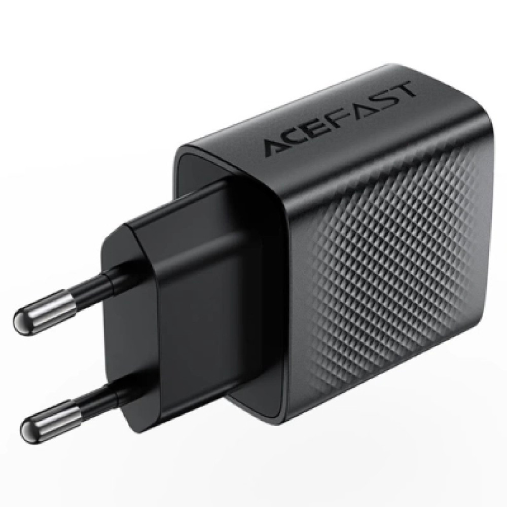 Зарядний пристрій Acefast A90 USB QC3.0 18W GaN black (6974316283249)