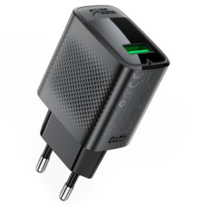Зарядний пристрій Acefast A90 USB QC3.0 18W GaN black (6974316283249)