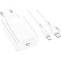 Зарядний пристрій BOROFONE USB-C PD20W + cable USB-C to Lightning white (6941991111419)