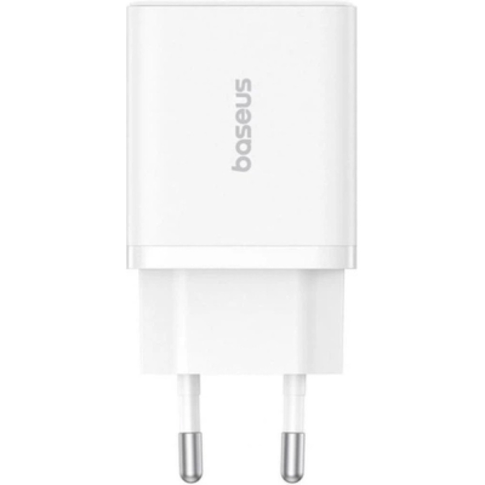 Зарядний пристрій Baseus 1xUSB-C PD30W + 1xUSB QC3.0 white (P10111404213-00)