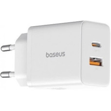 Зарядний пристрій Baseus 1xUSB-C PD30W + 1xUSB QC3.0 white (P10111404213-00)