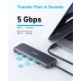 Концентратор Anker USB-C 5-in-1 2xUSB-A + USB-C 5Gbps + HDMI 4K + USB-C PD in 100W black (A8355H11)