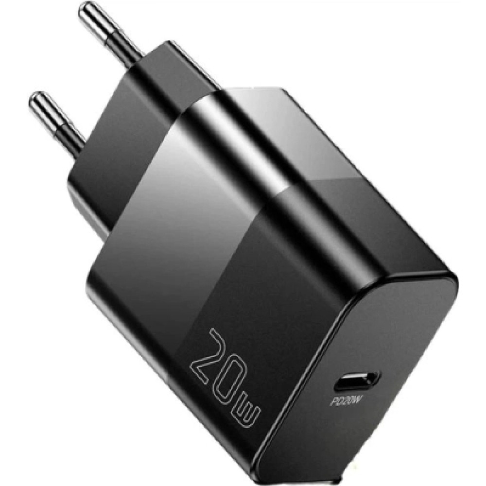 Зарядний пристрій Essager USB-C PD20W + cable USB-C to USB-C 60W black (E20JSB1-SYTT1-T)