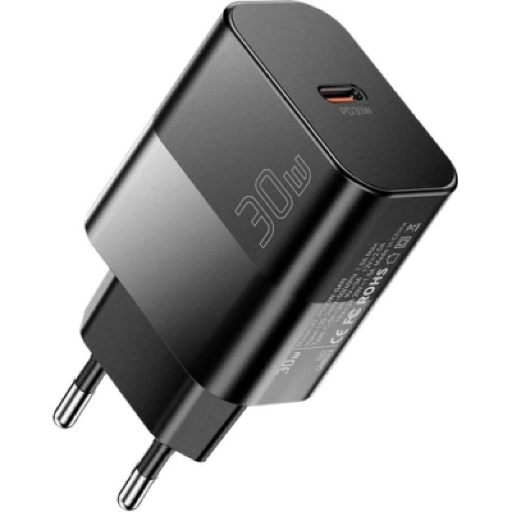 Зарядний пристрій Essager USB-C PD30W + cable USB-C to USB-C 60W black (E30JSB1-SYTT1-T)