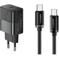 Зарядний пристрій Essager USB-C PD30W + cable USB-C to USB-C 60W black (E30JSB1-SYTT1-T)