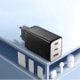 Зарядний пристрій Essager 2xUSB-C + 1xUSB PD67W QC4.0 FCP GaN black (ECT67W-LJB01-Z)