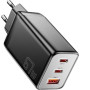 Зарядний пристрій Essager 2xUSB-C + 1xUSB PD67W QC4.0 FCP GaN black (ECT67W-LJB01-Z)