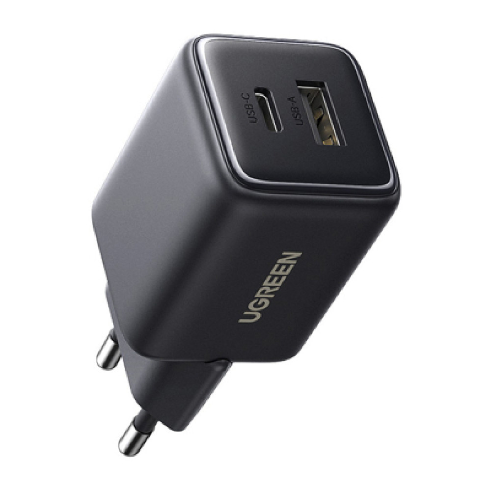 Зарядний пристрій Ugreen X514 1xUSB-C PD20W + 1xUSB GaN black (65737)