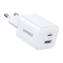Зарядний пристрій Ugreen X514 1xUSB-C PD20W + 1xUSB GaN white (65006)