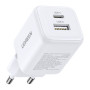 Зарядний пристрій Ugreen X514 1xUSB-C PD20W + 1xUSB GaN white (65006)