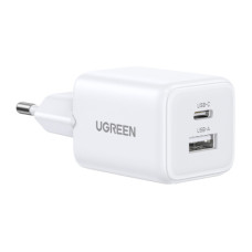 Зарядний пристрій Ugreen X514 1xUSB-C PD20W + 1xUSB GaN white (65006)