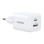 Зарядний пристрій Ugreen X514 1xUSB-C PD20W + 1xUSB GaN white (65006)