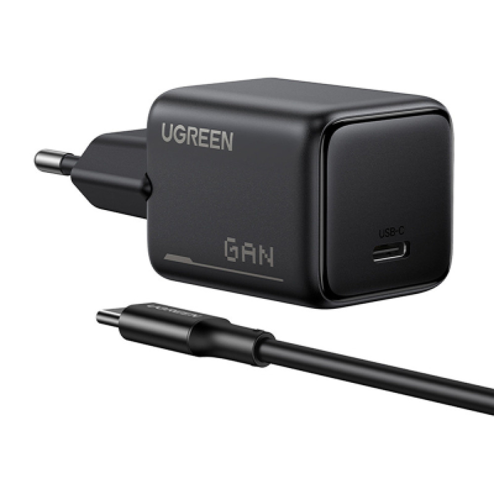 Зарядний пристрій Ugreen X517 USB-C PD25W GaN black (65736)