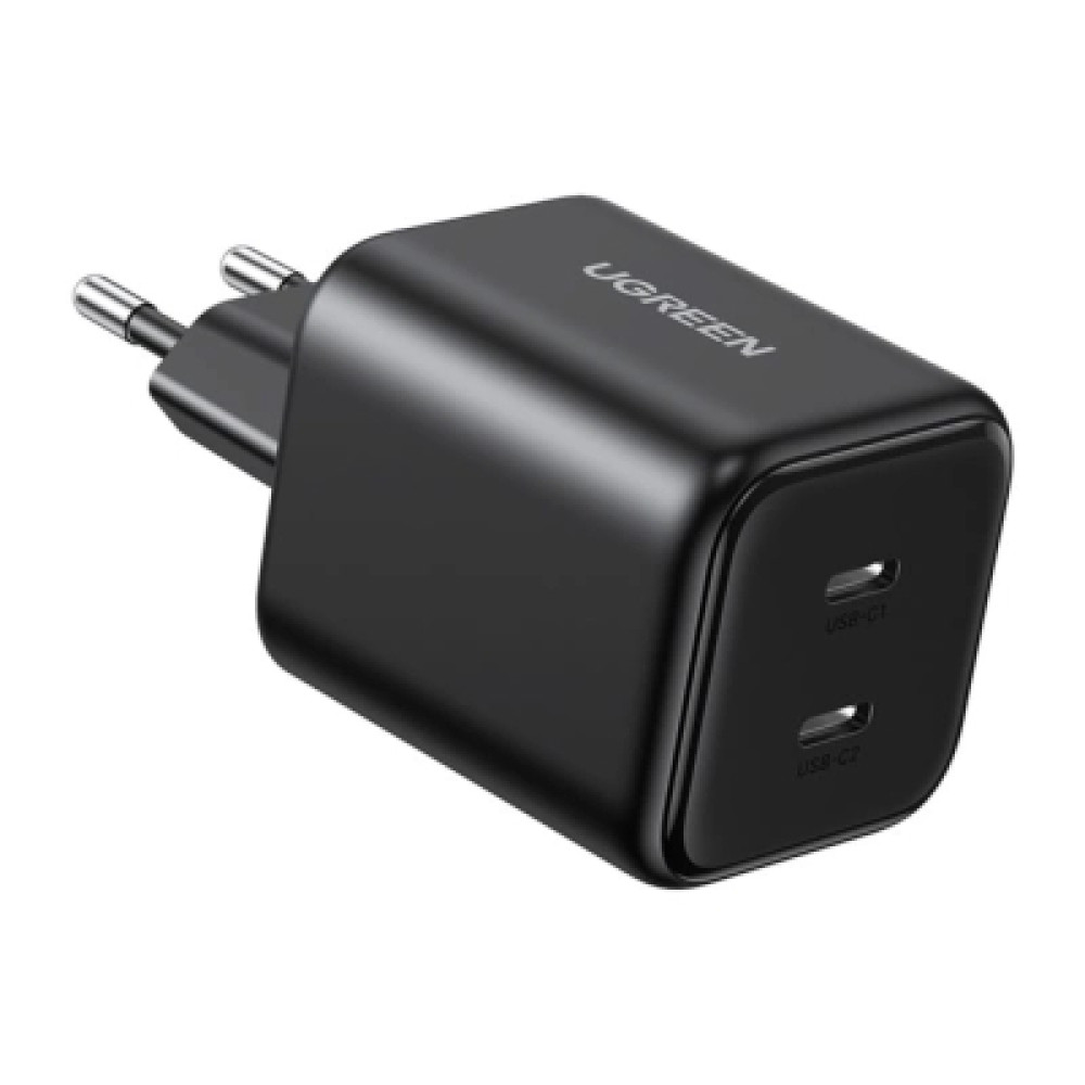 Зарядний пристрій Ugreen X526 2xUSB-C PD45W GaN black (65058)