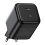 Зарядний пристрій Ugreen X526 2xUSB-C PD45W GaN black (65058)