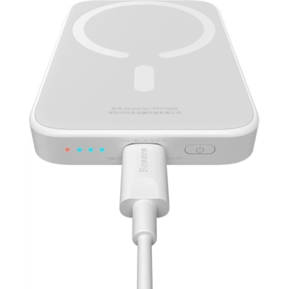 Батарея універсальна Baseus Airpow 6000mAh 20W Mag White (P10022807213-00)