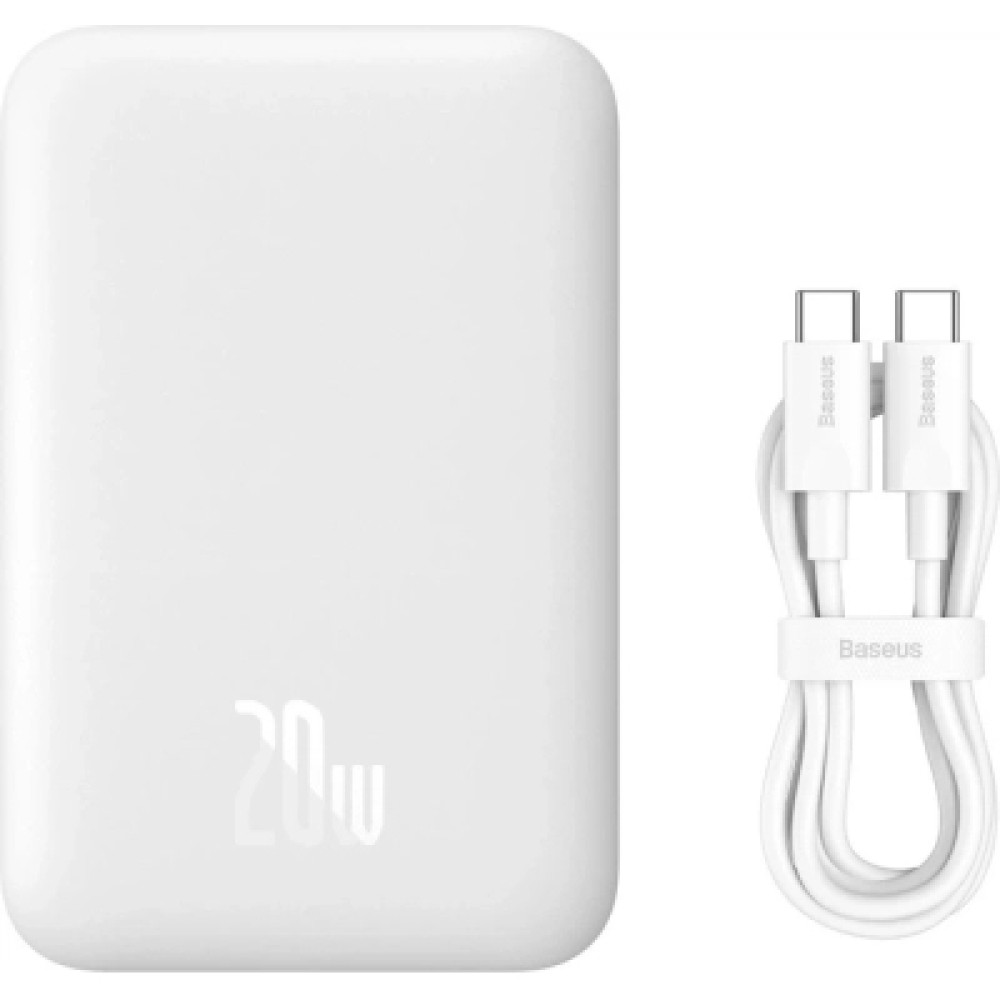 Батарея універсальна Baseus Airpow 6000mAh 20W Mag White (P10022807213-00)