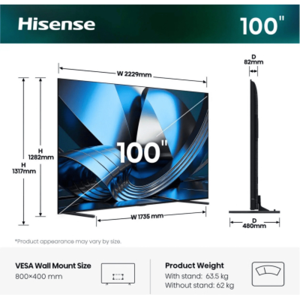 Телевізор Hisense 100U7SE