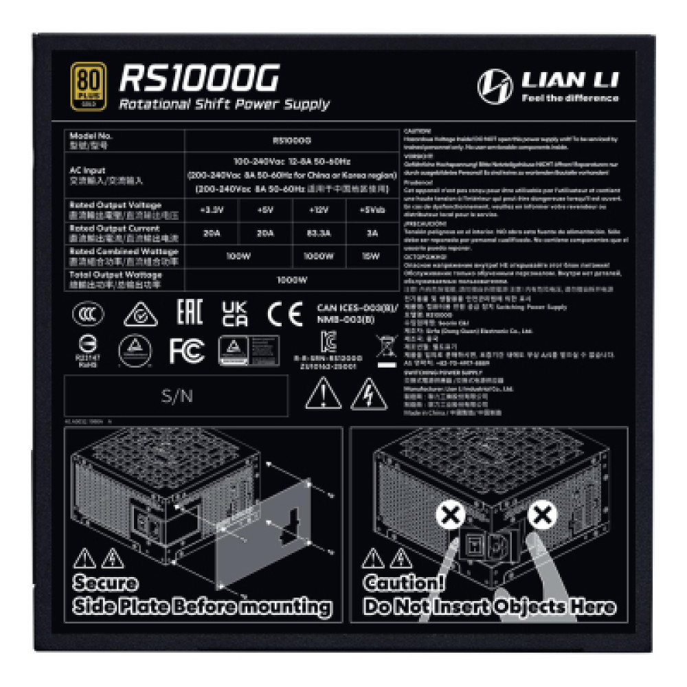Блок живлення Lian Li 1000W (G9P.RS1000G.B000.EU)