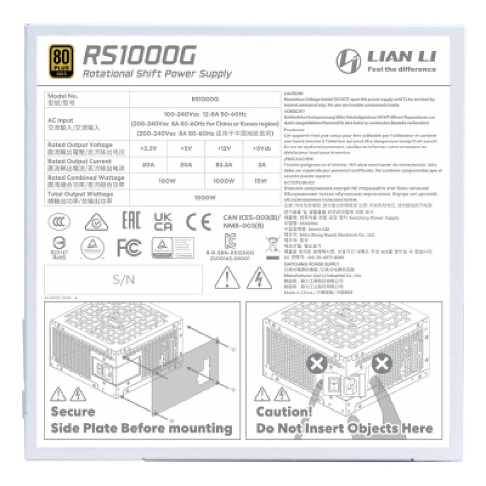 Блок живлення Lian Li 1000W (G9P.RS1000G.W000.EU)