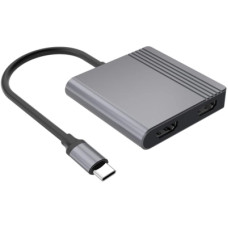 Концентратор Cablexpert USB-C 4-in-1 2xHDMI + 1xUSB 3.2 + 1xUSB-C PD 85W (A-CM-COMBO3-04)