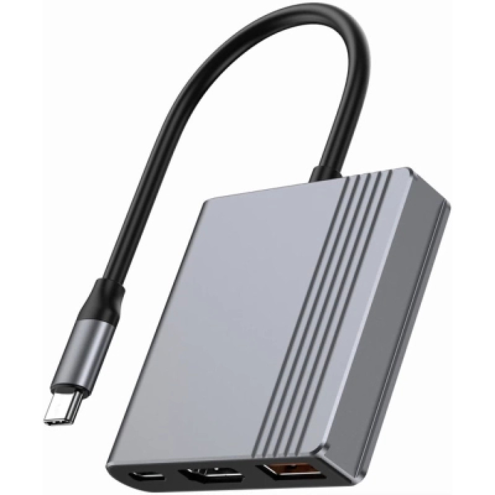 Концентратор Cablexpert USB-C 3-in-1 1xHDMI + 1xUSB 3.2 + 1xUSB-C PD 90W 10Gbps 4K60Hz (A-CM-COMBO3-05)