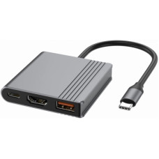 Концентратор Cablexpert USB-C 3-in-1 1xHDMI + 1xUSB 3.2 + 1xUSB-C PD 90W 10Gbps 4K60Hz (A-CM-COMBO3-05)