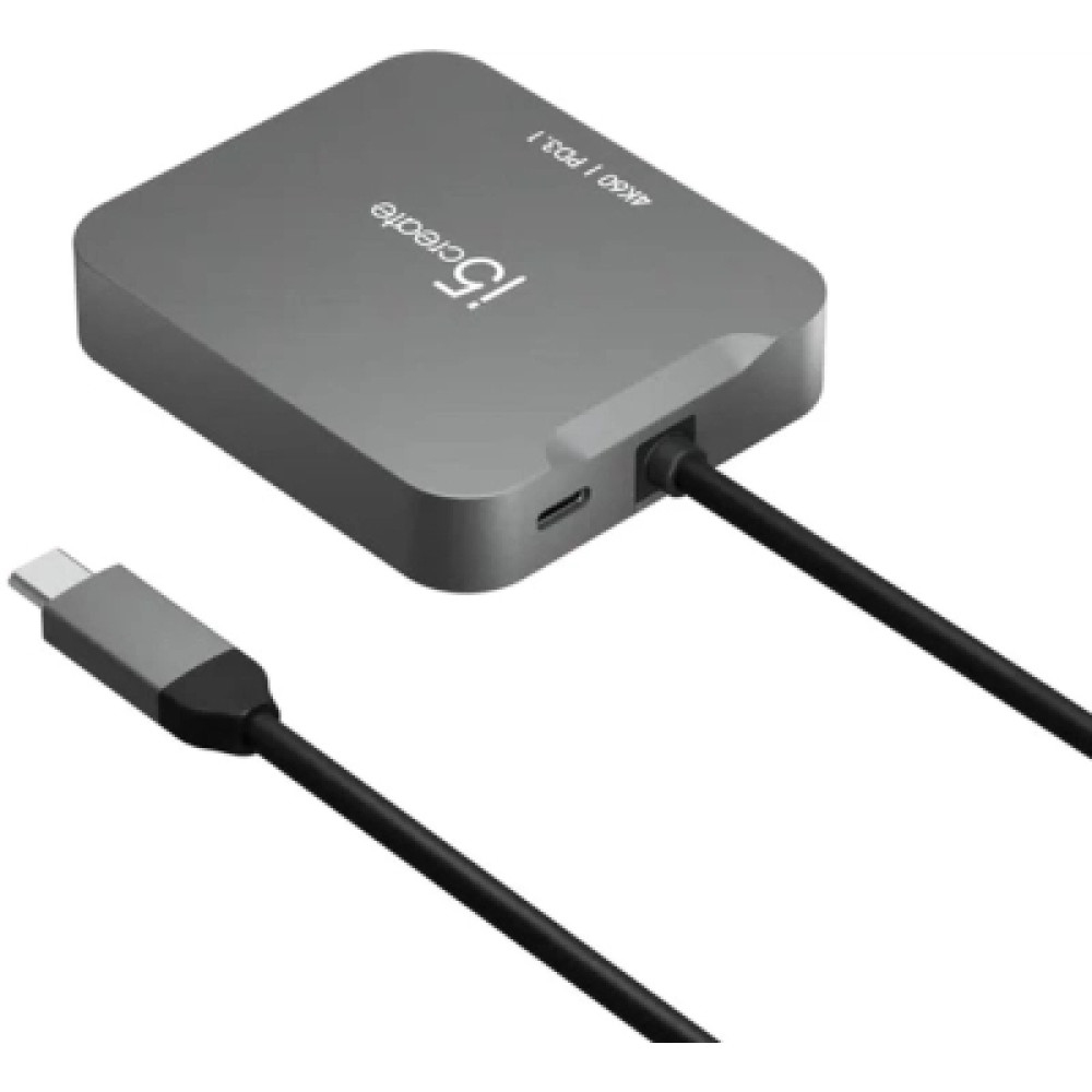 Концентратор J5create USB-C 5-in-1 1xHDMI + 1xUSB 3.2 + 1xUSB-C PD140W + 1xRJ45 1000Mbps gray (JCD3191-N)