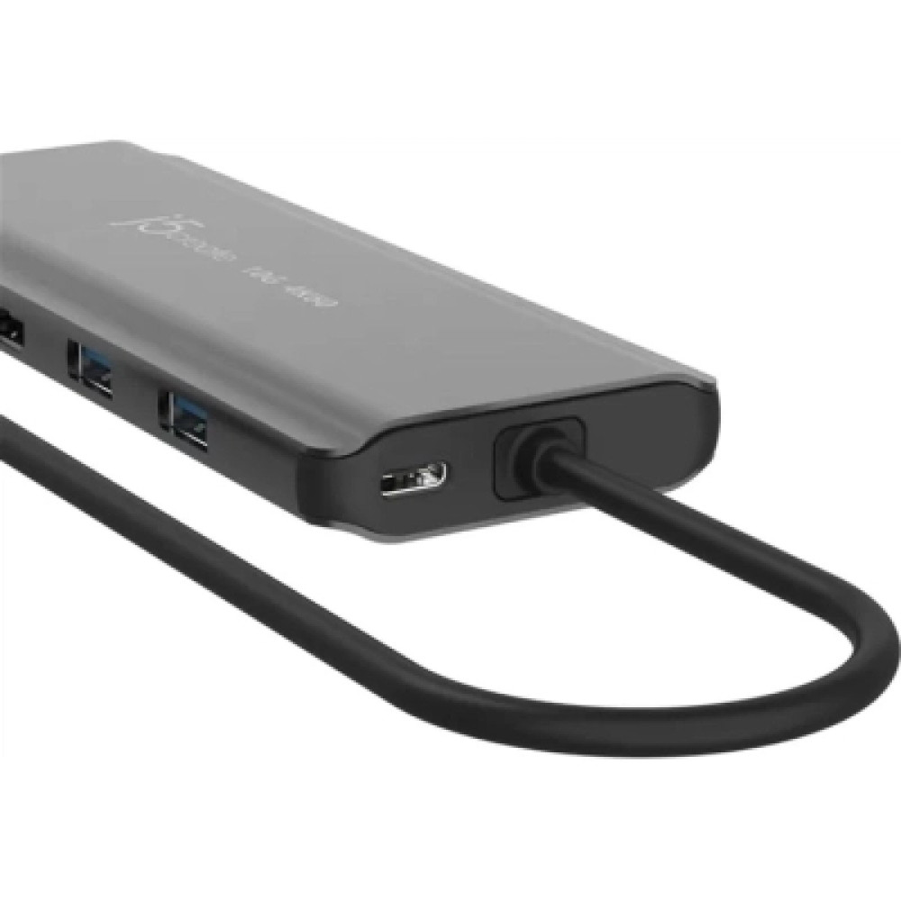 Концентратор J5create USB-C 7-in-1 2xHDMI + 2xUSB 3.2 + 1xRJ45 1000Mbps + PD100W + 3.5mm black (JCD398-N)